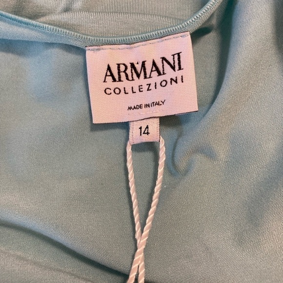 ARMANI Collezioni (SZ 14) light turquoise top . NWT .Made in Italy. - Picture 7 of 10
